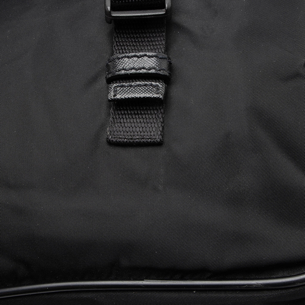 Prada Tessuto Saffiano Leather Double Buckle Messenger