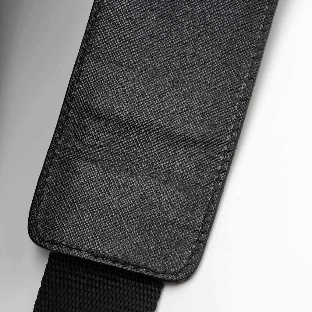Prada Tessuto Saffiano Leather Double Buckle Messenger