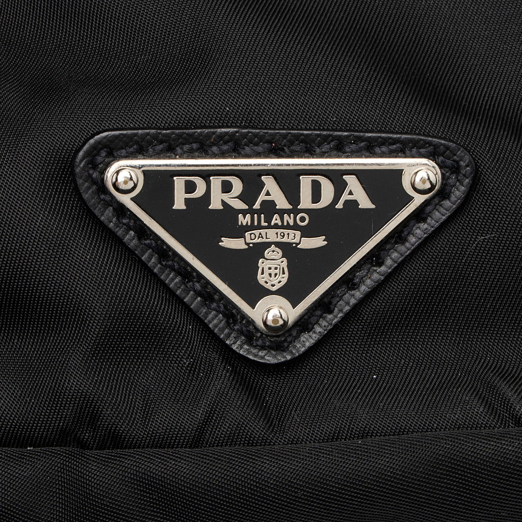 Prada Tessuto Saffiano Leather Double Buckle Messenger