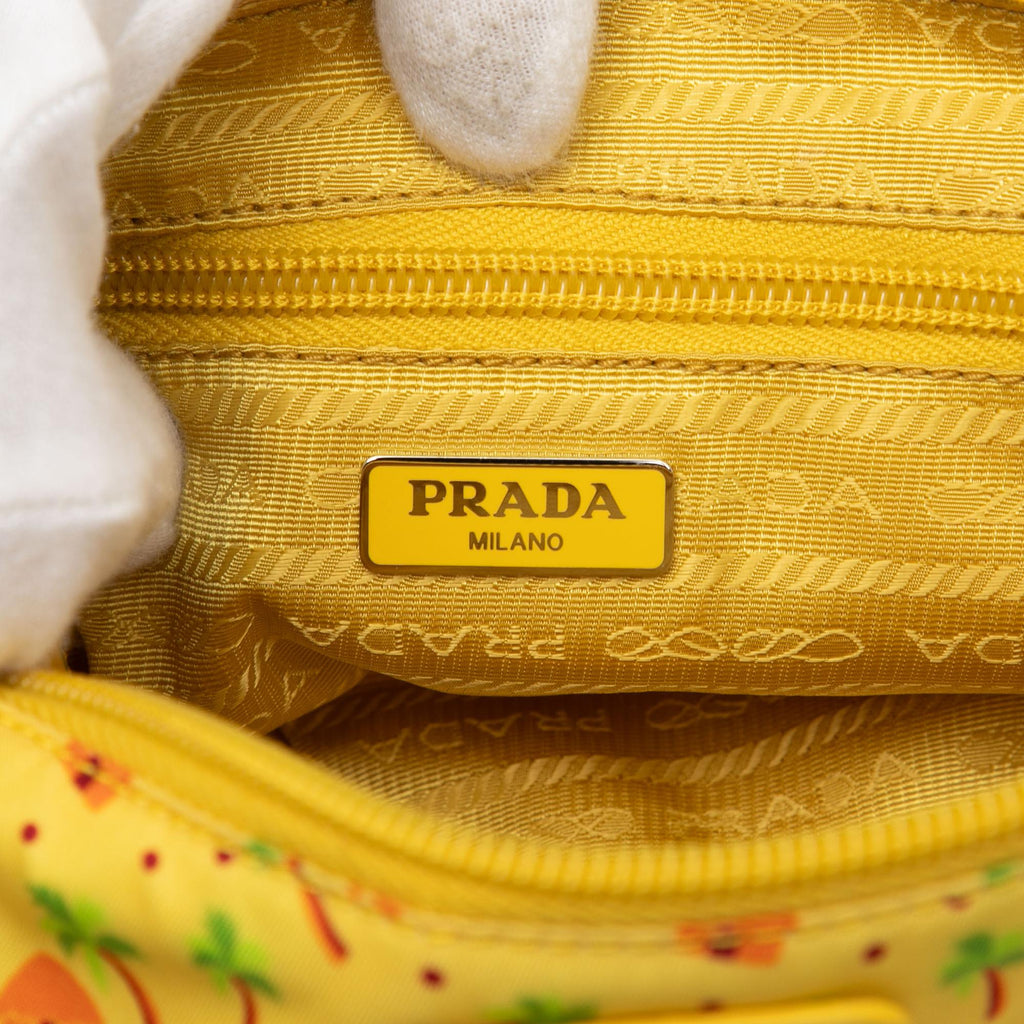 Prada Tessuto Stampato Palm Cosmetic Pouch