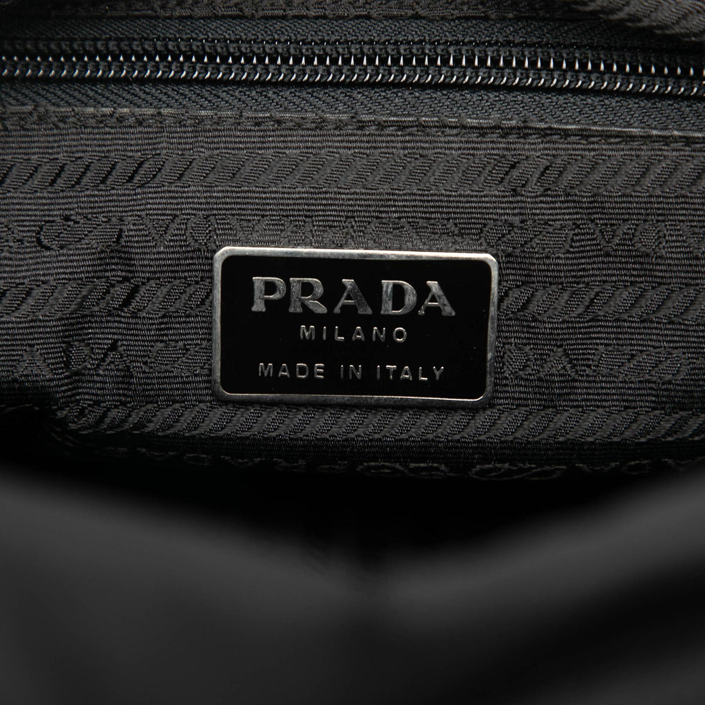 Prada Tessuto Zip Double Buckle Messenger Bag