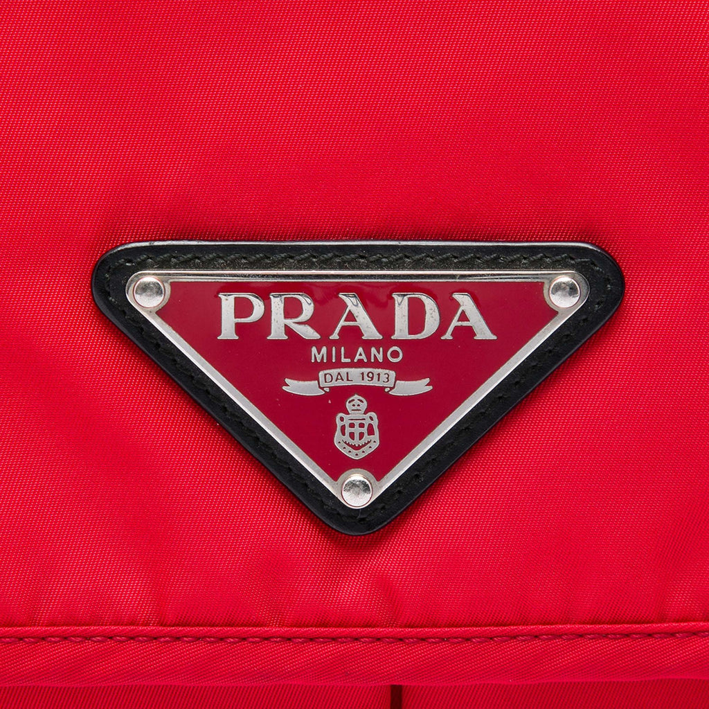 Prada Tessuto Zip Double Buckle Messenger Bag