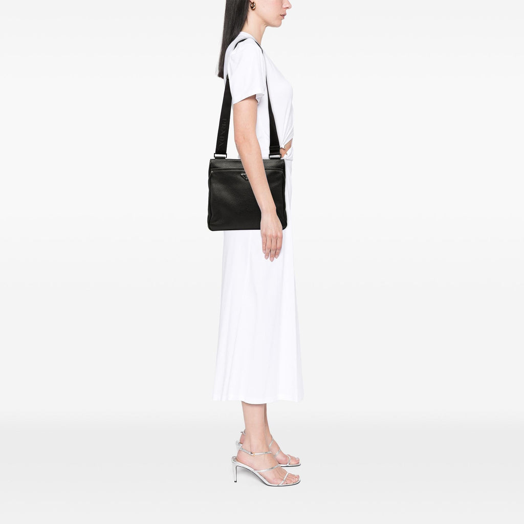 Prada Vitello City Zip Top Crossbody