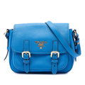 Prada Vitello Daino Double Buckle Messenger Bag