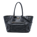 Prada Vitello Daino Front Pocket Open Convertible Tote