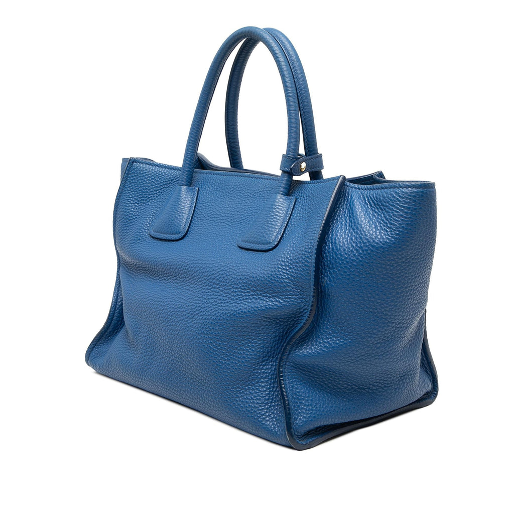 Prada Vitello Daino Front Pocket Open Convertible Tote