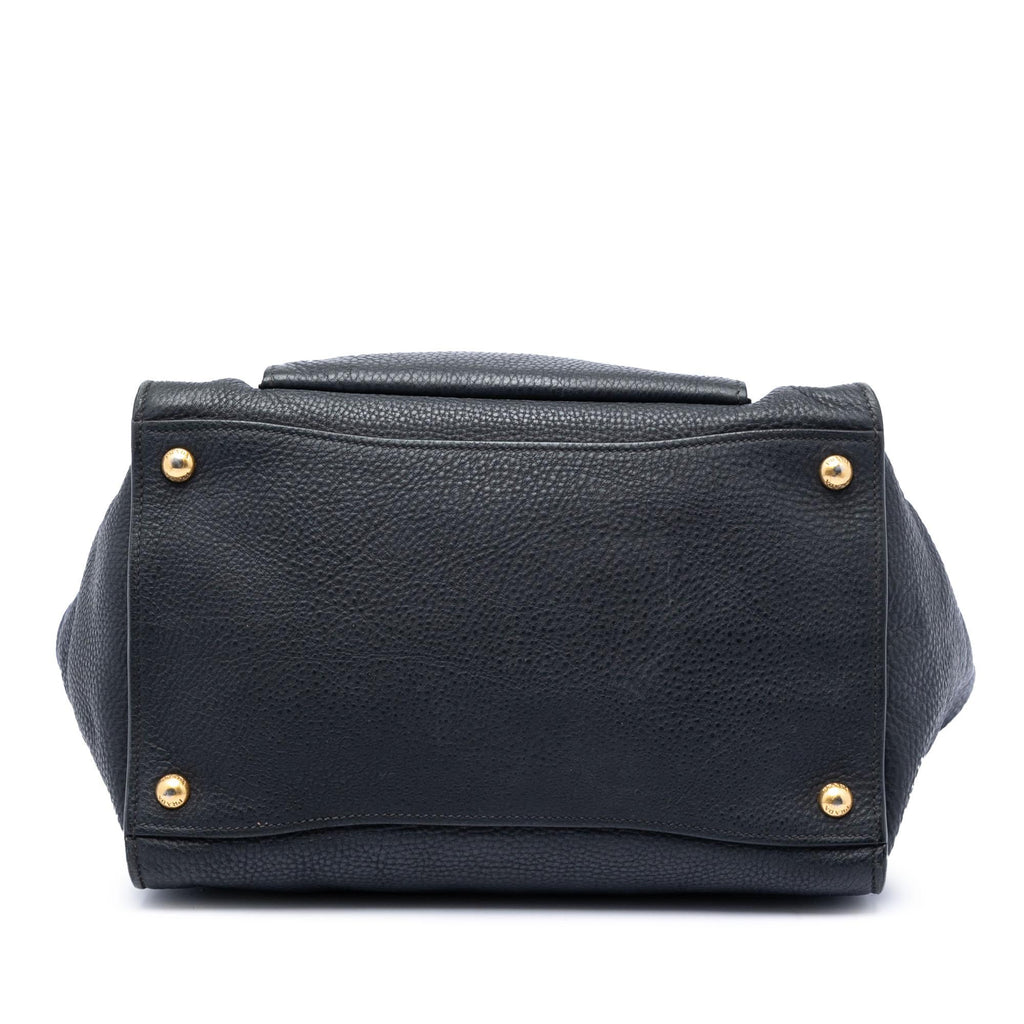 Prada Vitello Daino Front Pocket Open Convertible Tote
