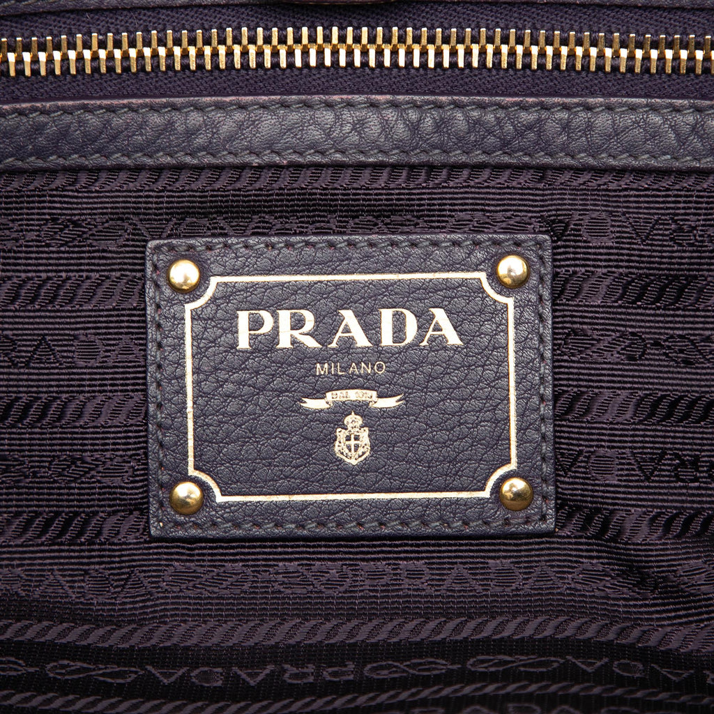 Prada Vitello Daino Front Zip Hobo