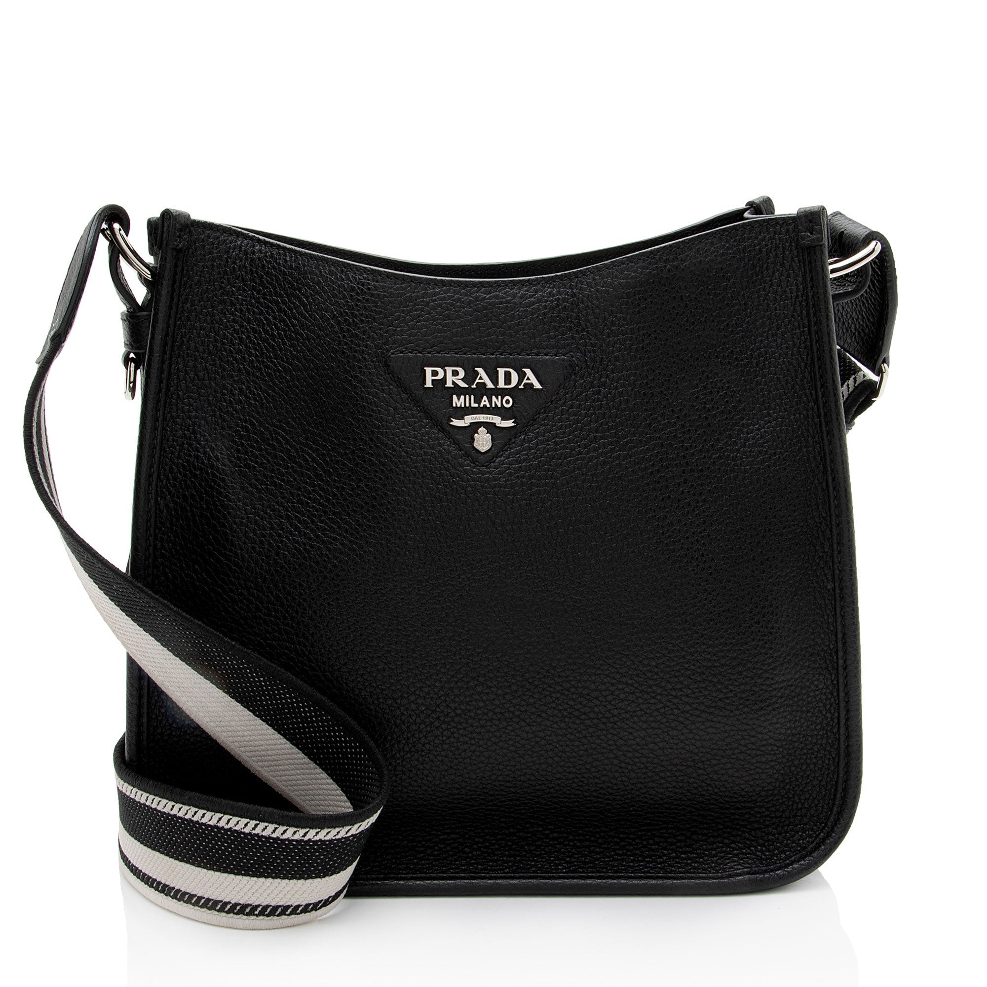 Prada Vitello Daino Logo Medium Soft Messenger