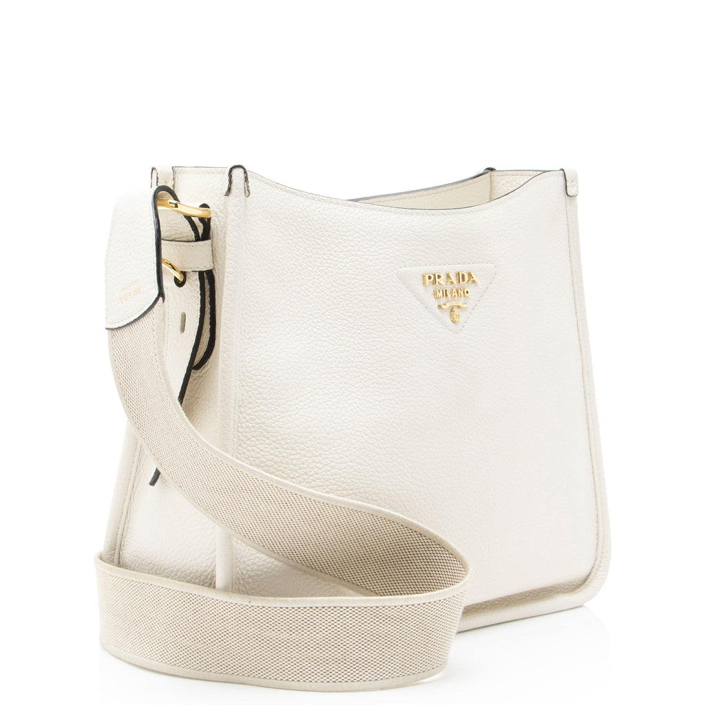 Prada Vitello Daino Logo Medium Soft Messenger