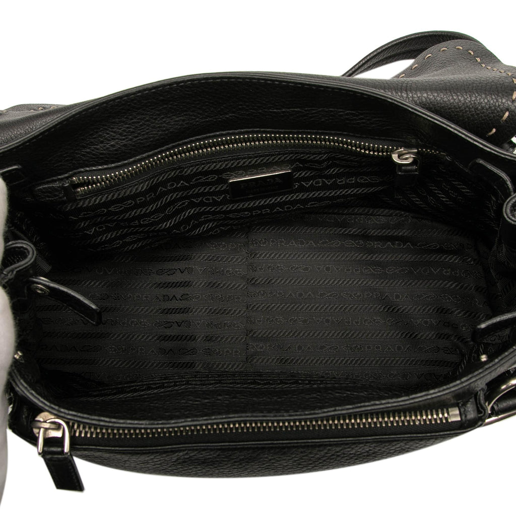 Prada Vitello Daino Pushlock Flap