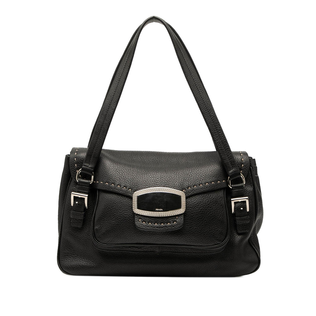 Prada Vitello Daino Pushlock Flap