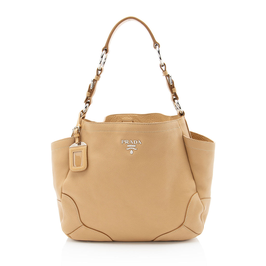 Prada Vitello Daino Side Pocket Hobo