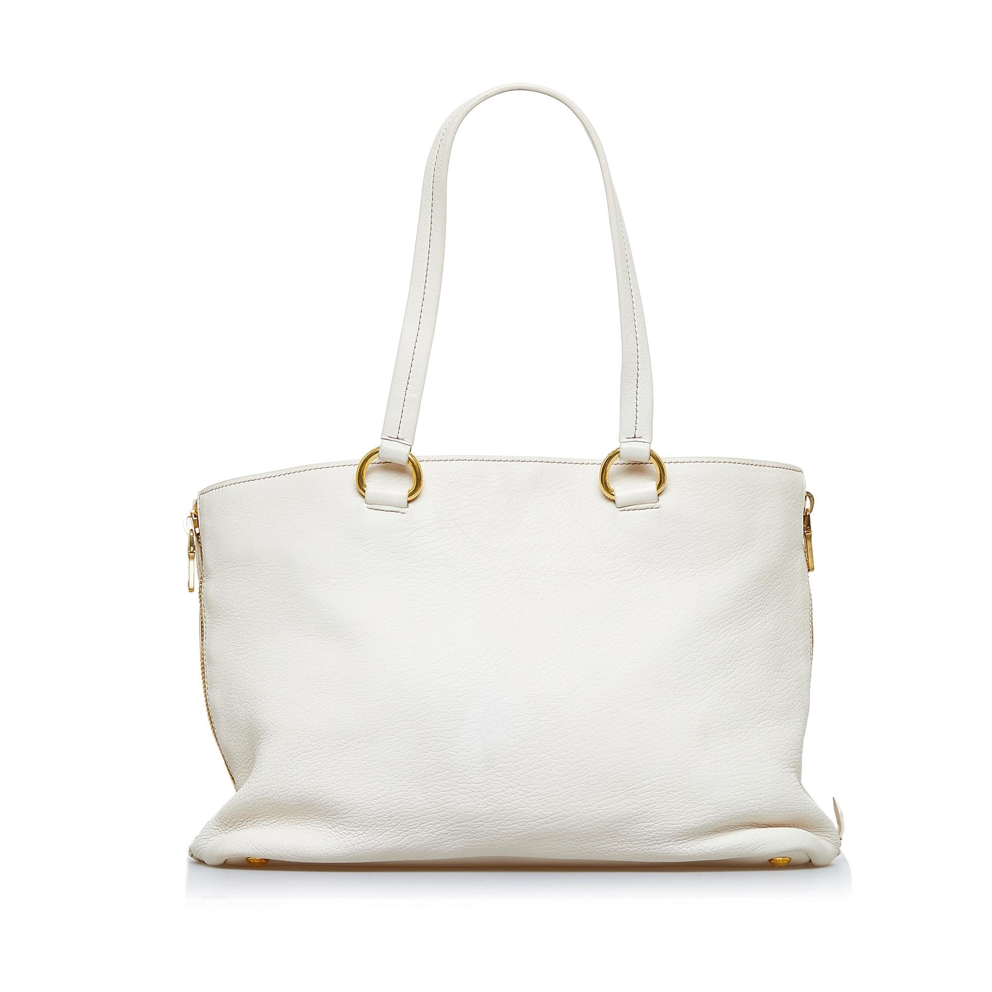 Prada Vitello Daino Size Zip Tote (SHG-yadT4k)