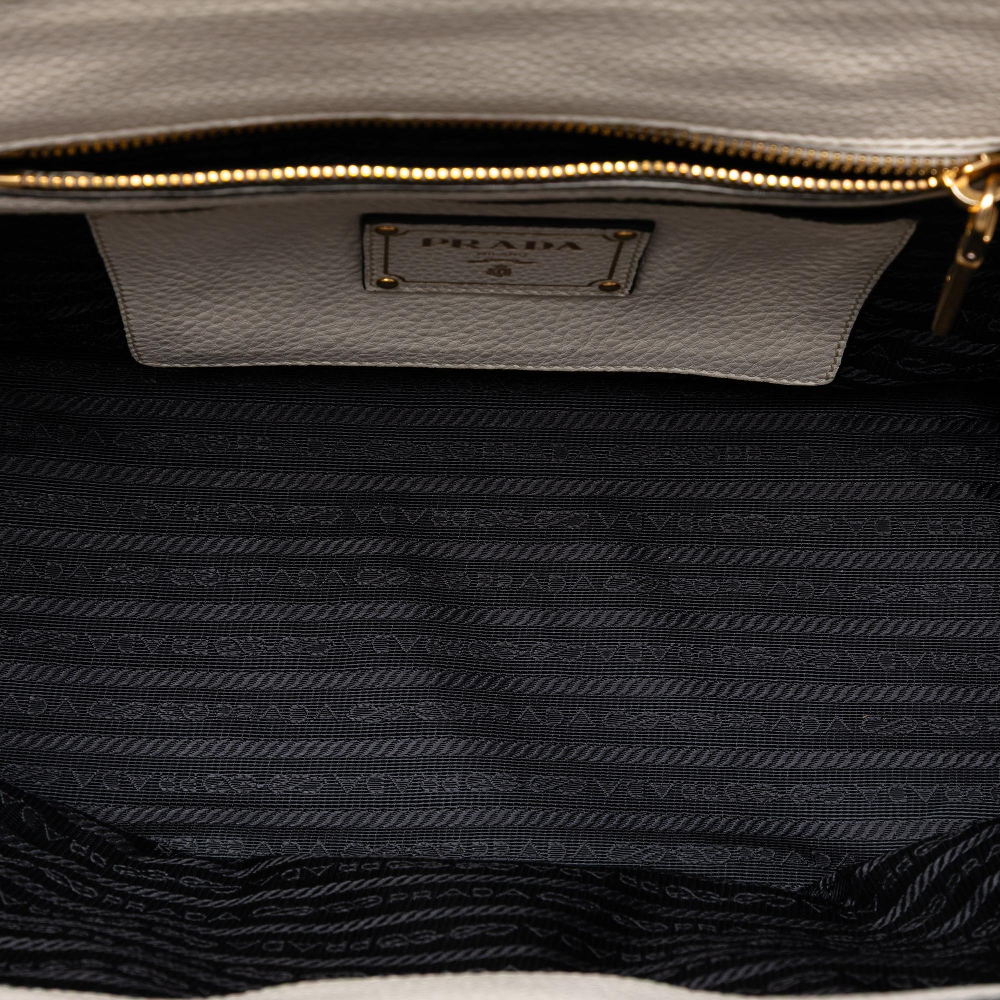 Prada Vitello Daino Sound Lock Satchel