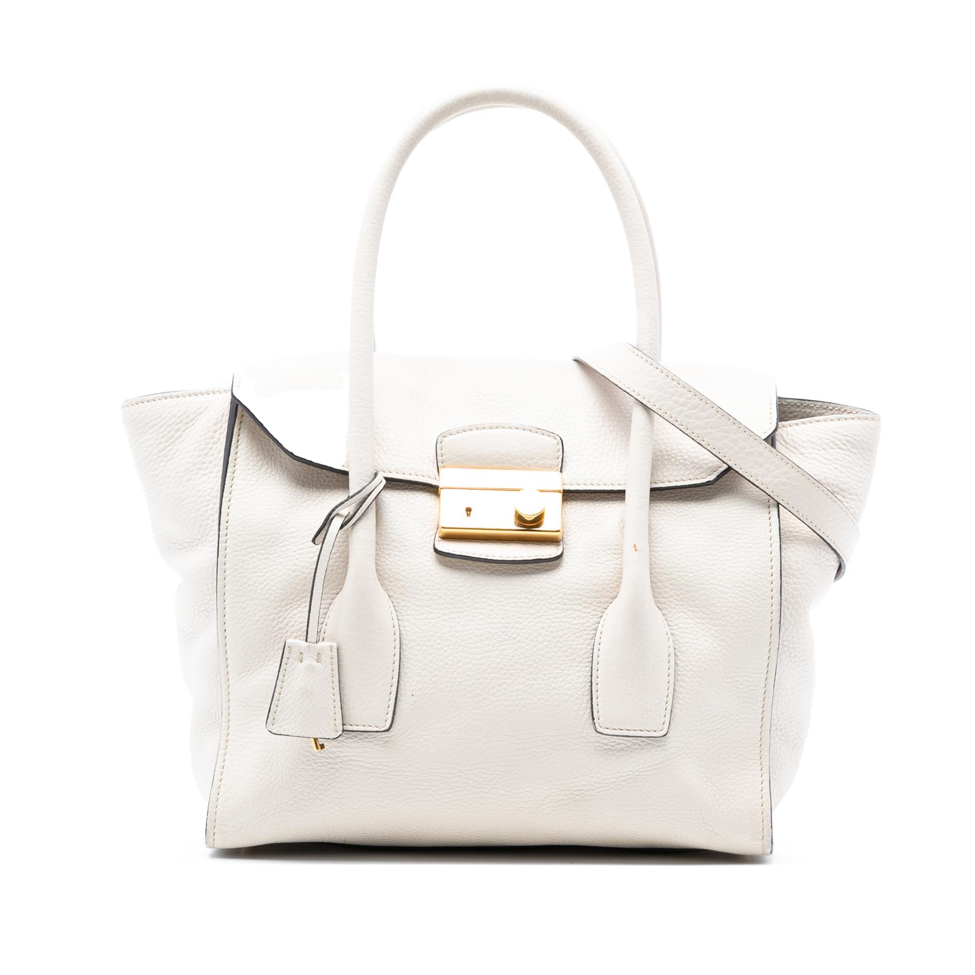 Prada Vitello Daino Sound Lock Satchel