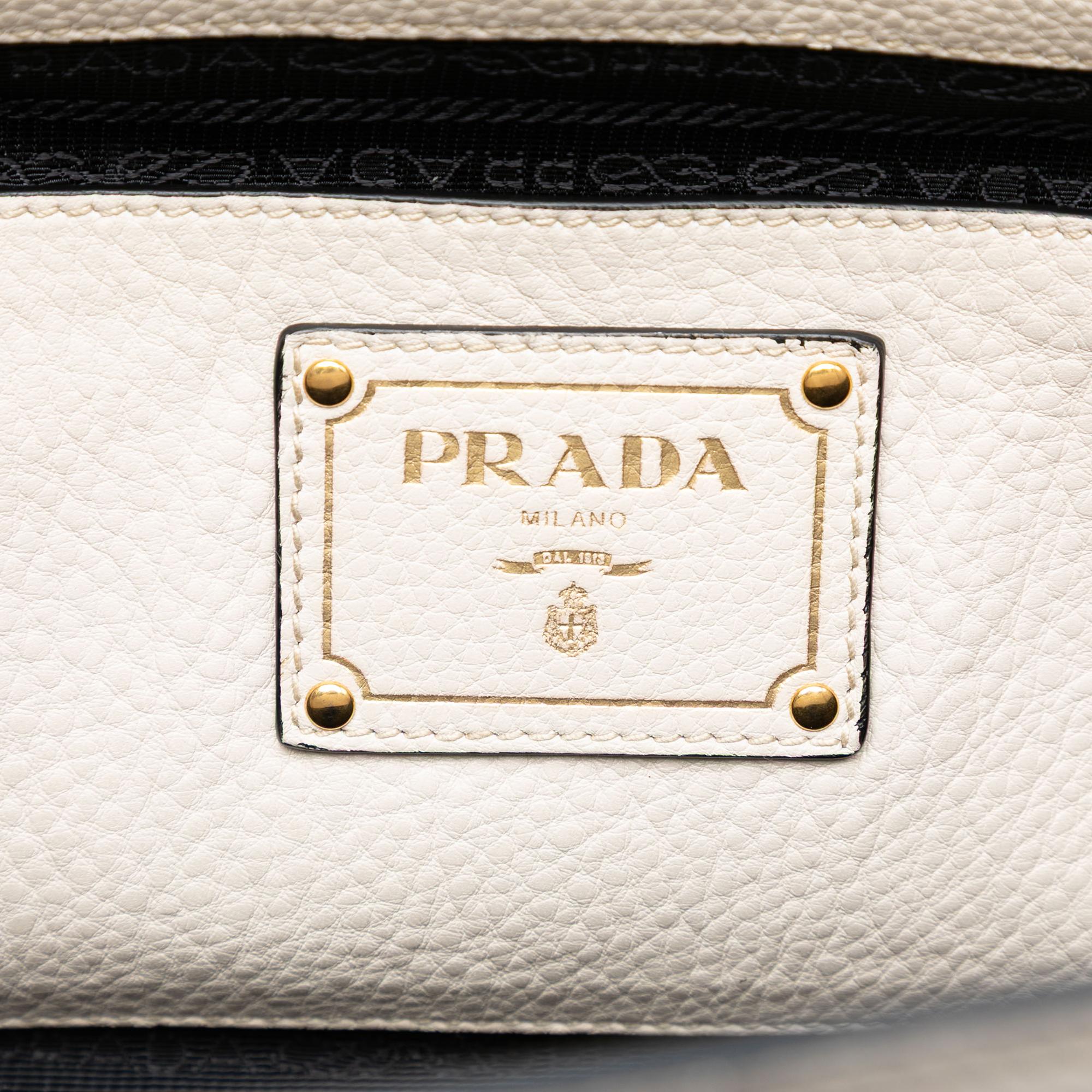 Prada Vitello Daino Sound Lock Satchel