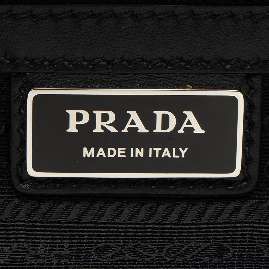 Prada Vitello Daino Triangle Logo Large Crossbody