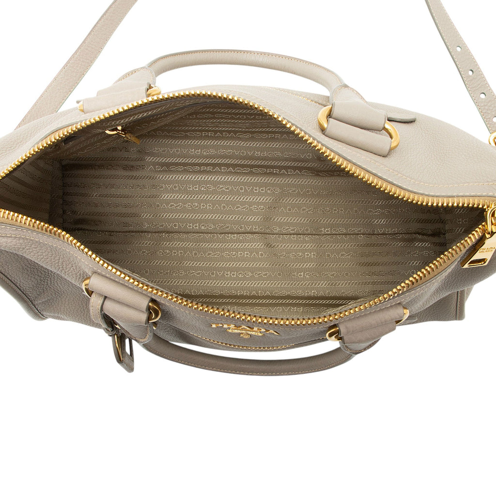 Prada Vitello Daino Zip Satchel