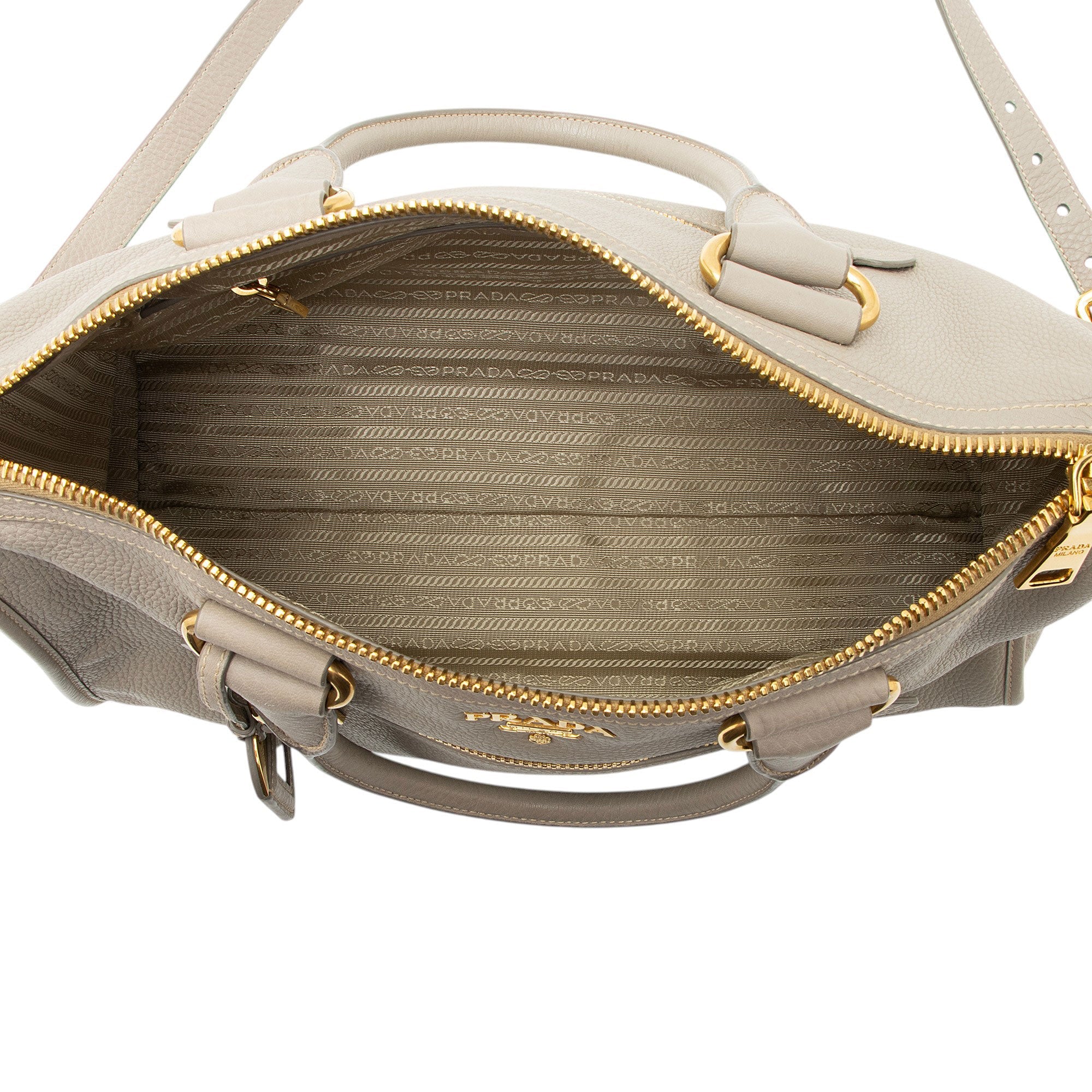 Prada Vitello Daino Zip Satchel