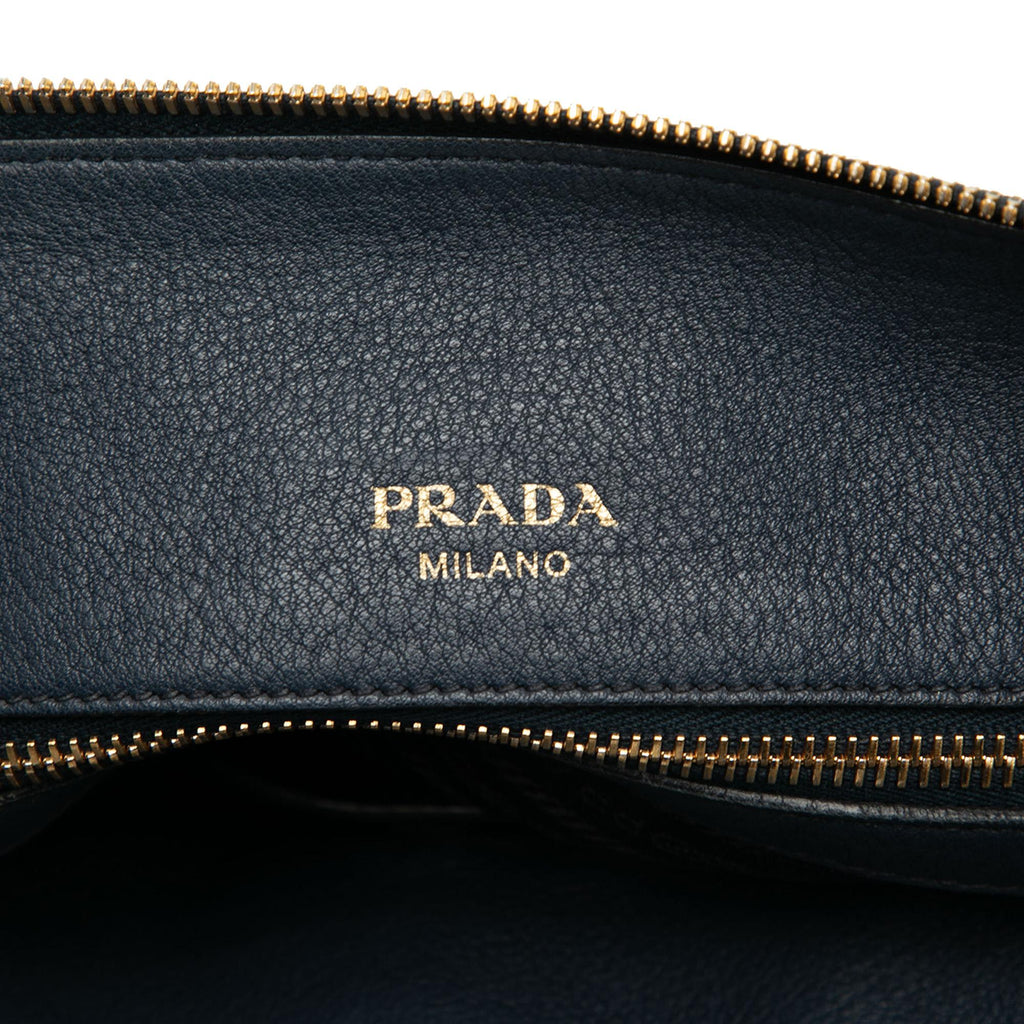 Prada Vitello Daino Zip Top Satchel