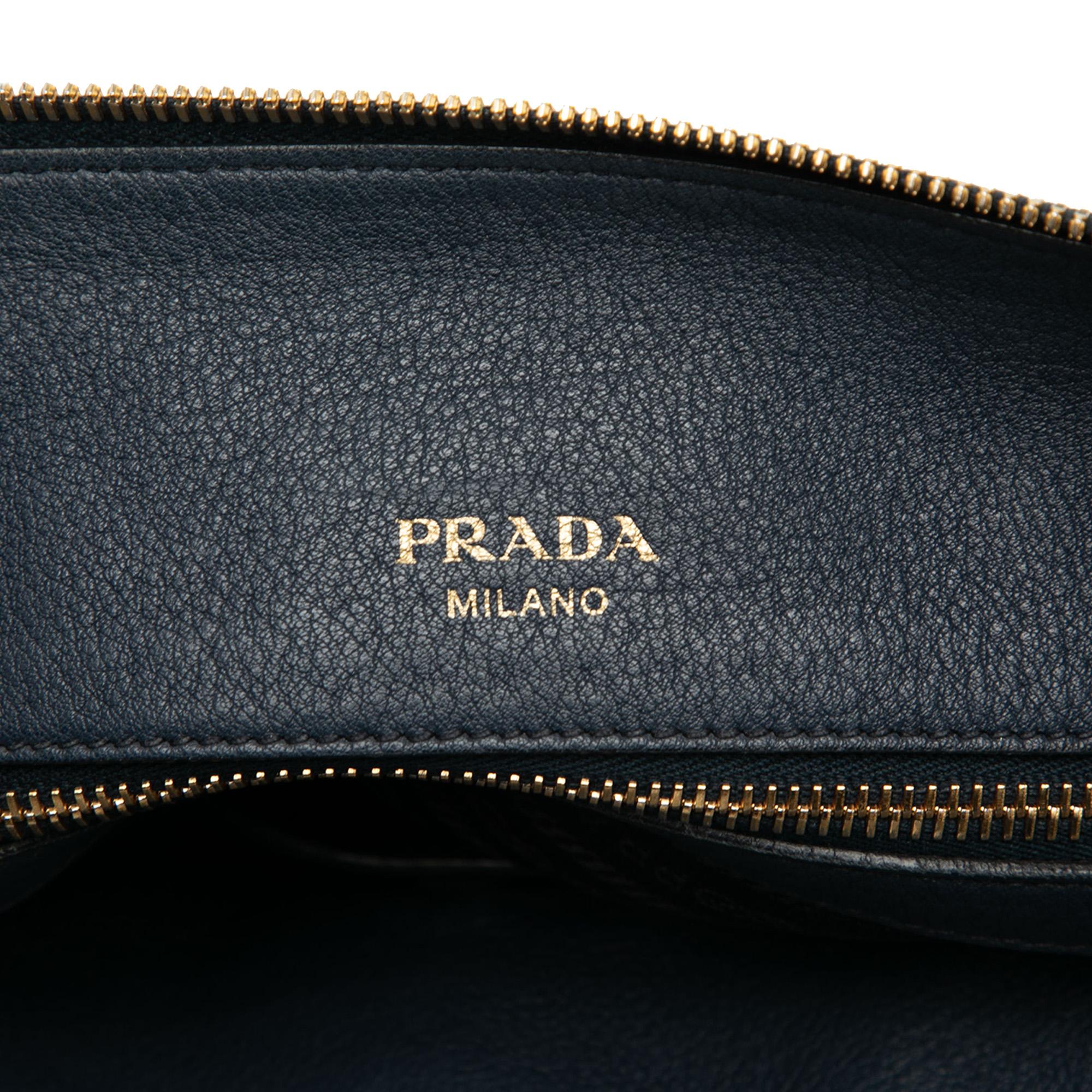 Prada Vitello Daino Zip Top Satchel
