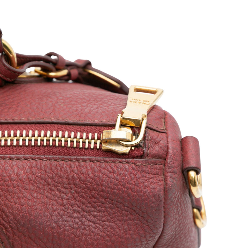 Prada Vitello Daino Zip Top Satchel