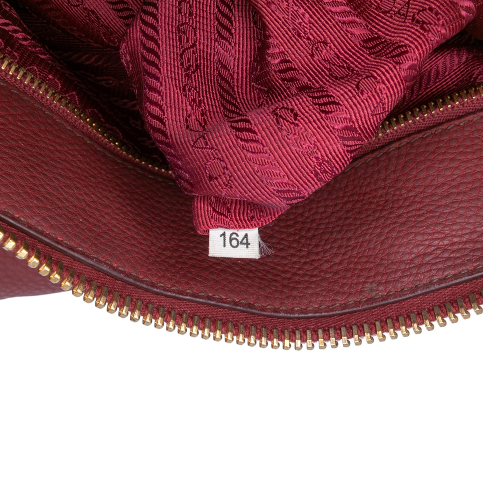 Prada Vitello Daino Zip Top Satchel