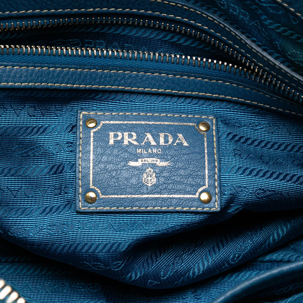 Prada Vitello Daino Zip Top Satchel