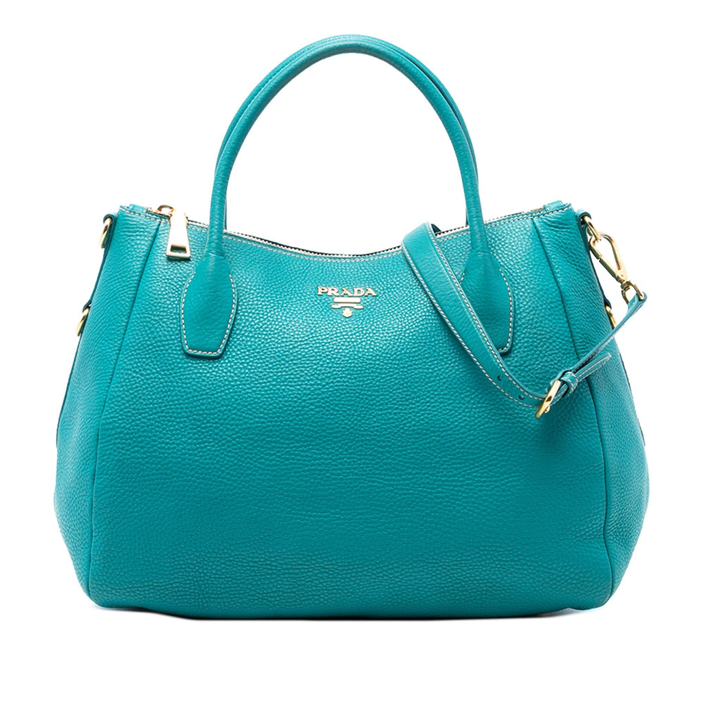 Prada Vitello Daino Zip Top Satchel
