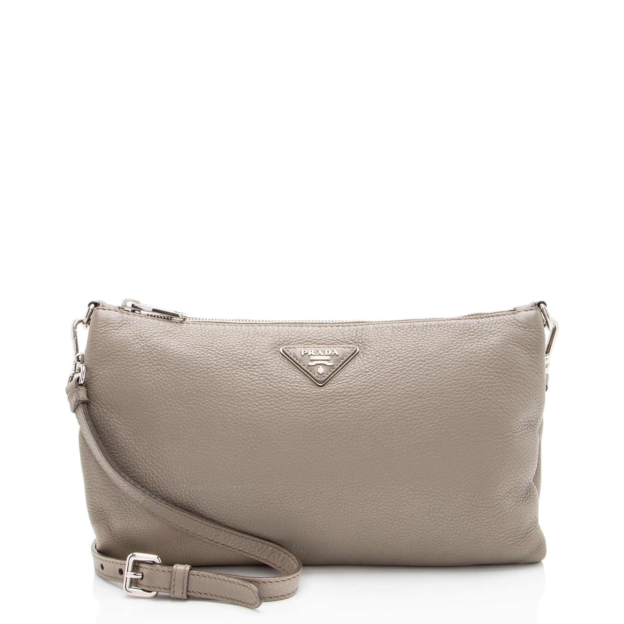 Prada Vitello Danio Flat Zip Crossbody