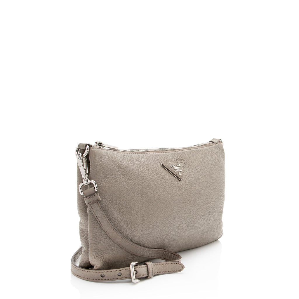 Prada Vitello Danio Flat Zip Crossbody