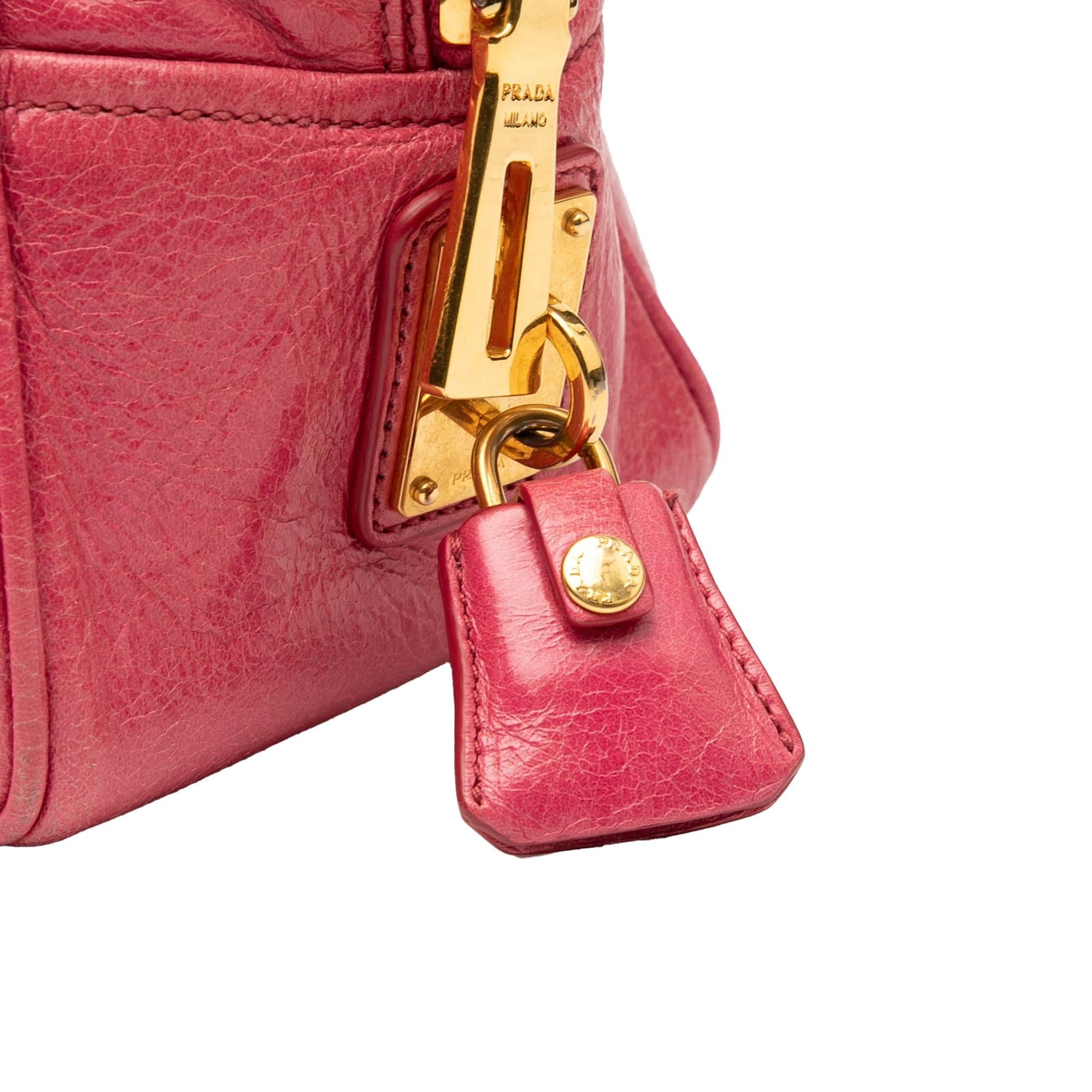 Prada Vitello Shine Bauletto Satchel