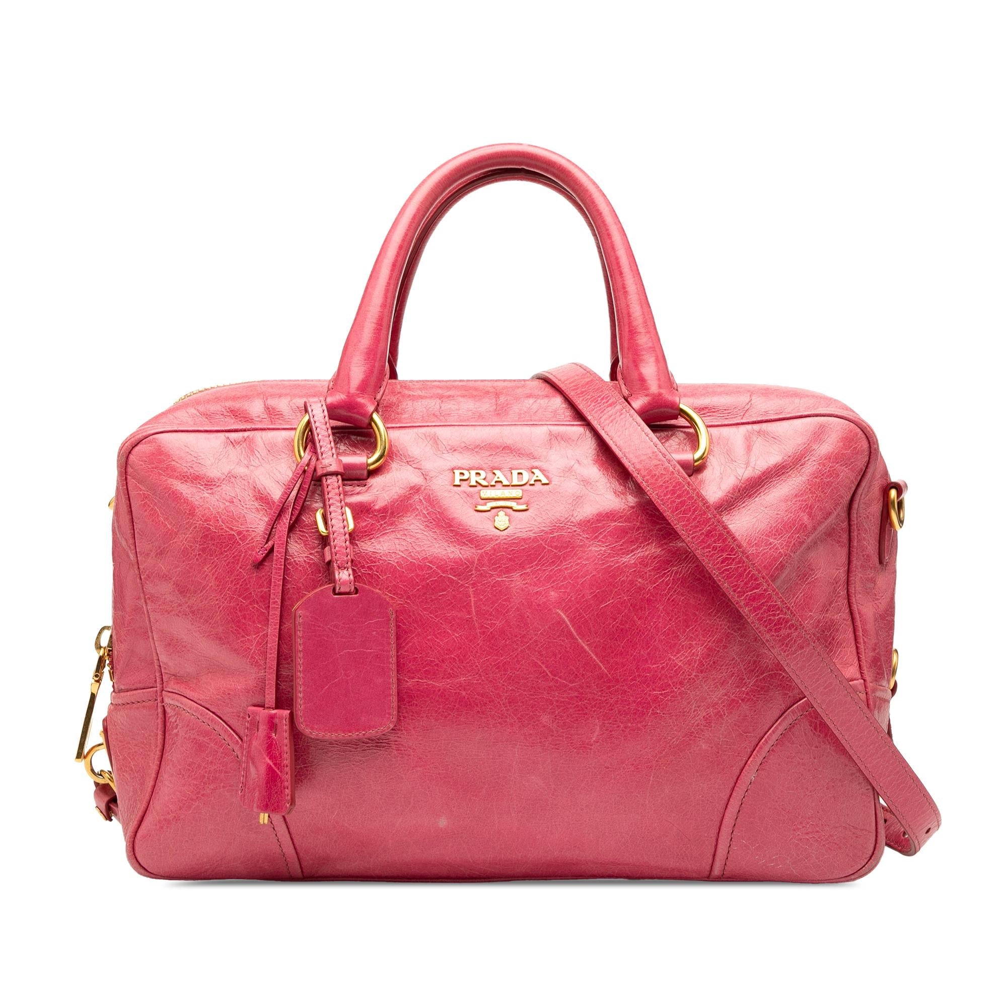 Prada Vitello Shine Bauletto Satchel