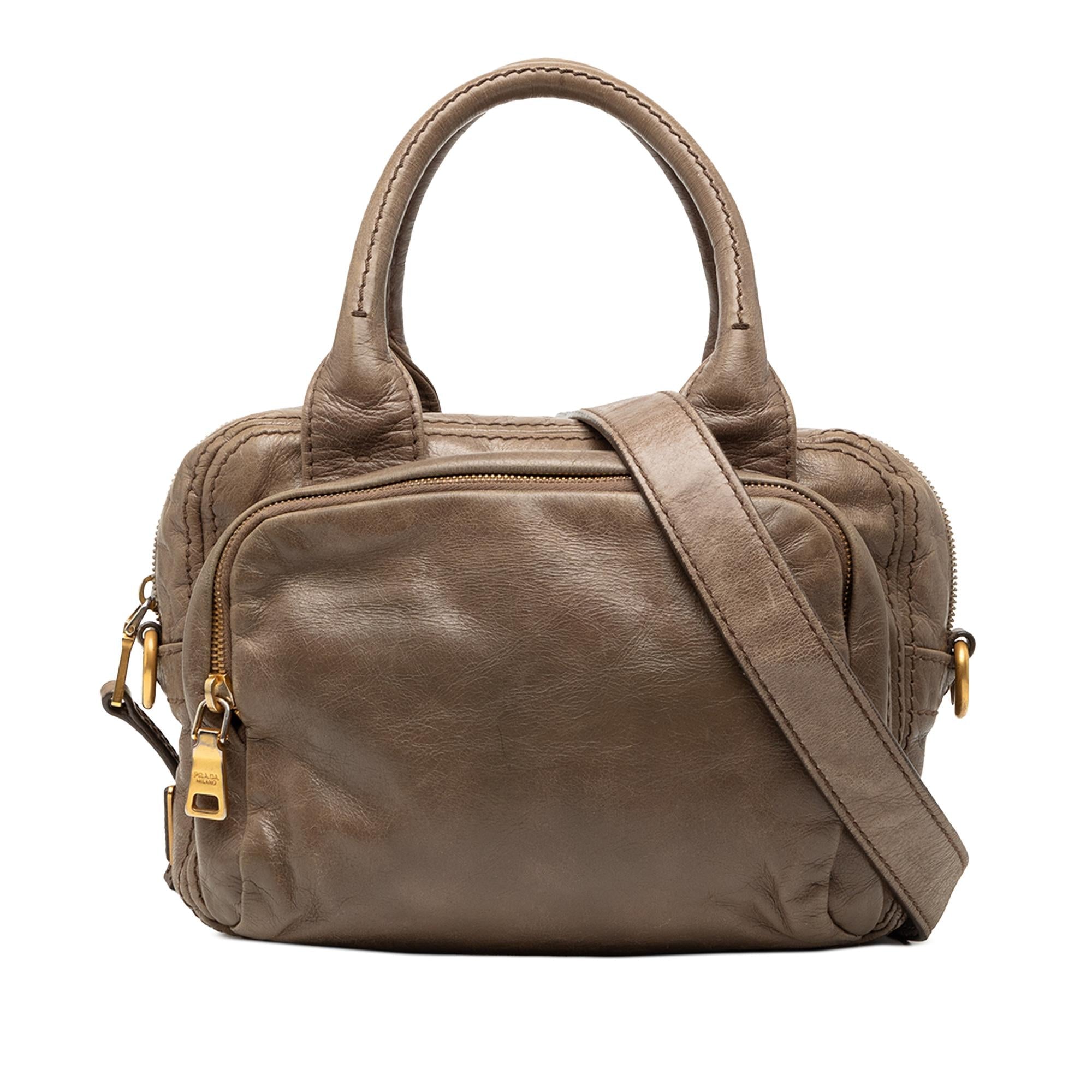 Prada Vitello Shine Bauletto Satchel