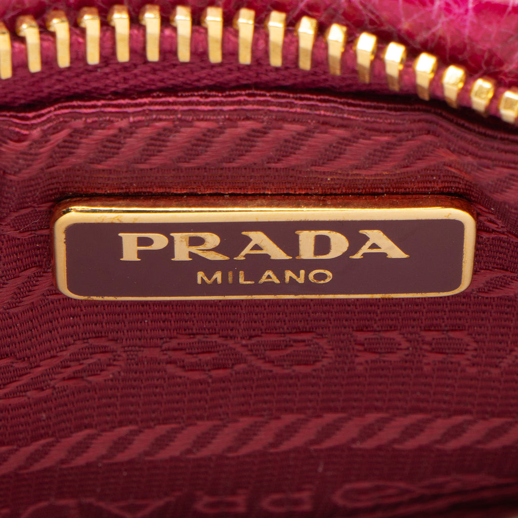 Prada Vitello Shine Bow Wristlet