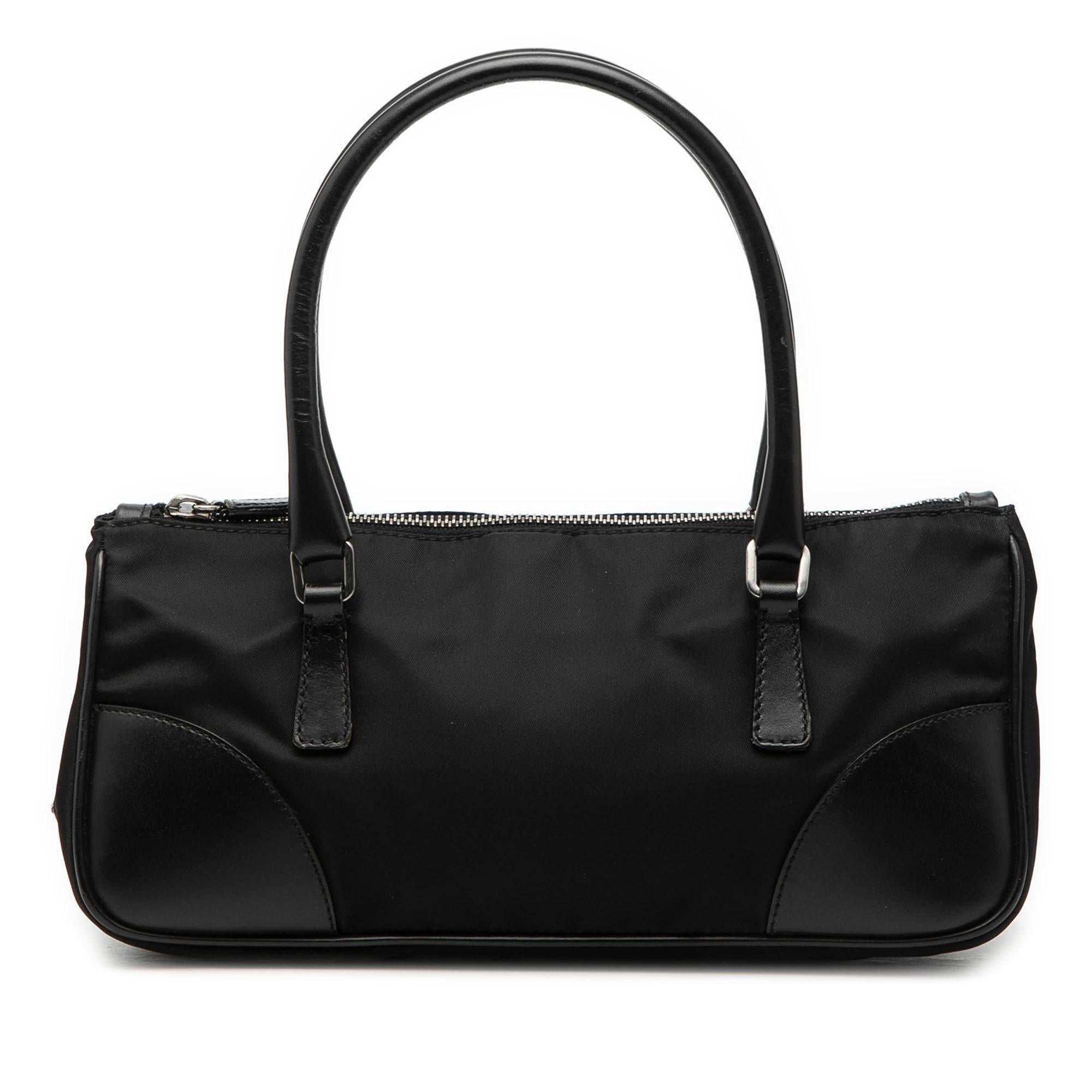 Prada Vitello Trimmed Tessuto Handbag
