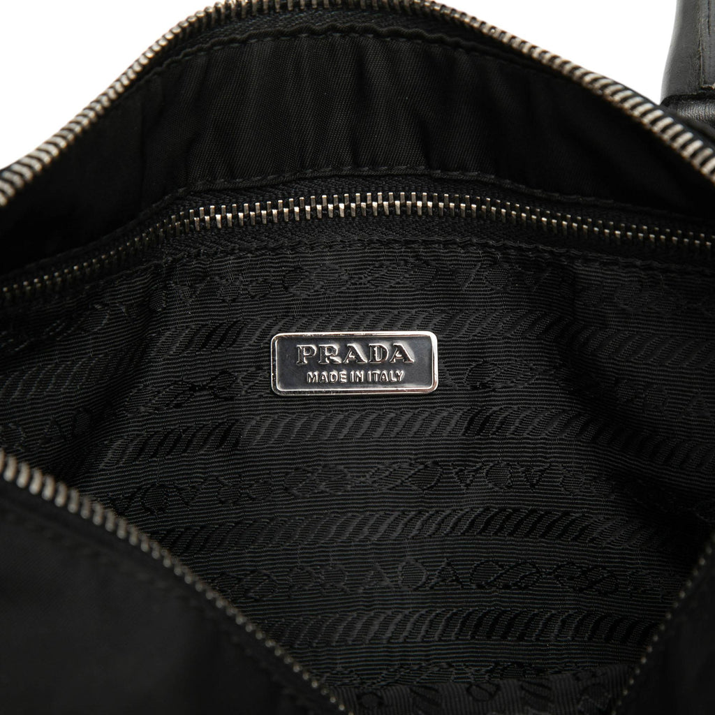 Prada Vitello Trimmed Tessuto Handbag