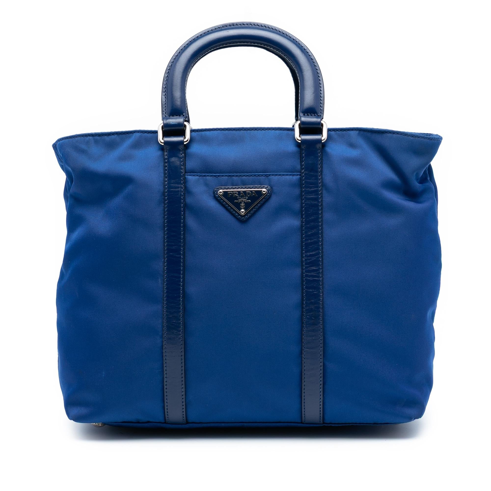 Prada Vitello Trimmed Tessuto Satchel