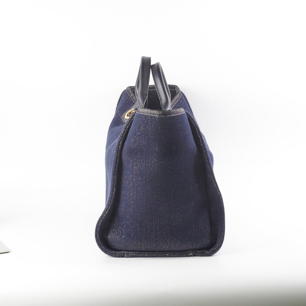 Chanel Deauville Tote Navy/Gold
