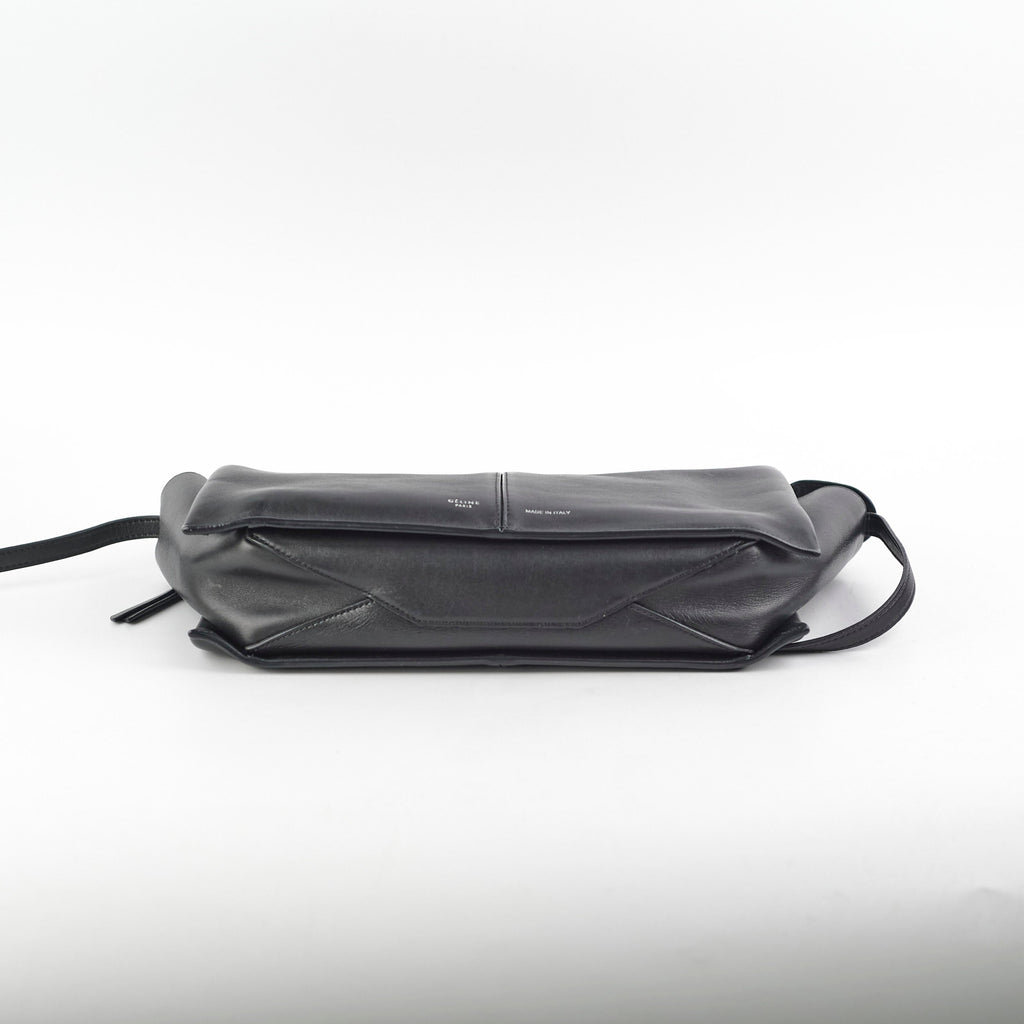 Celine TriFold Clutch On Chain Black Leather