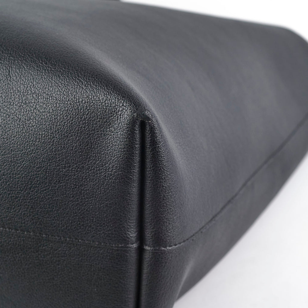 Saint Laurent East West Black Leather Shopping Shoulder Tote