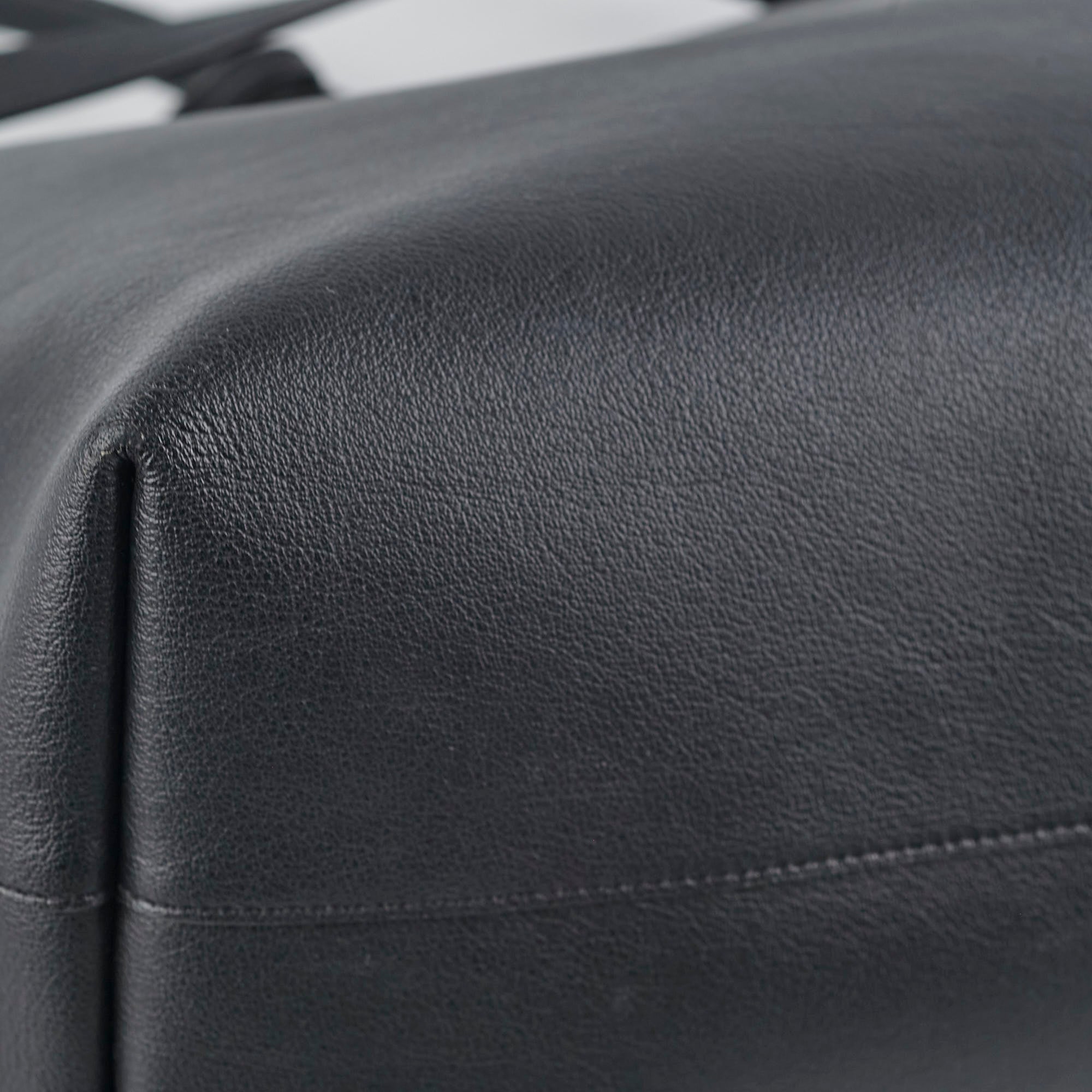Saint Laurent East West Black Leather Shopping Shoulder Tote