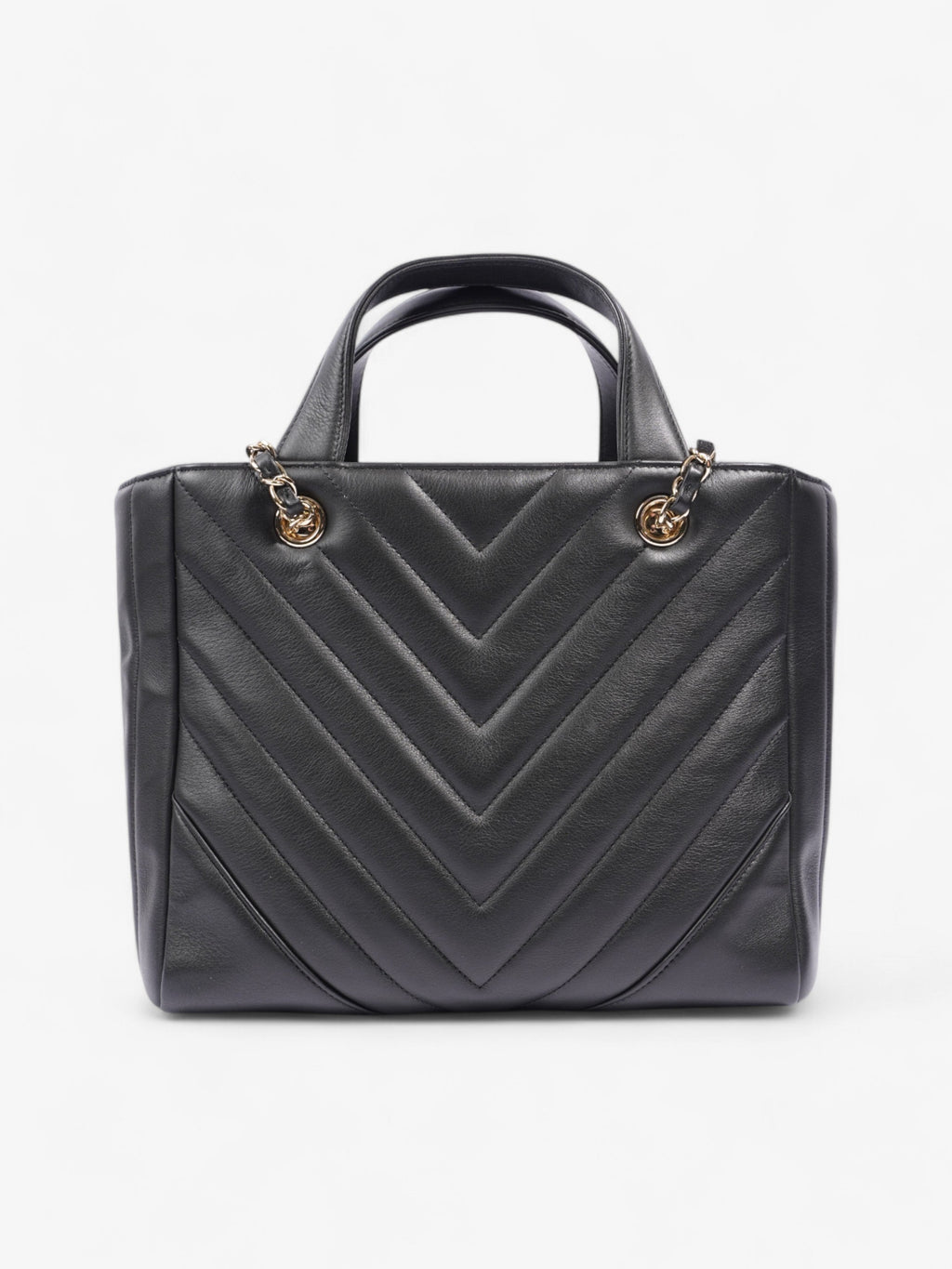 Chanel Shopping Tote Black Calfskin Leather Small