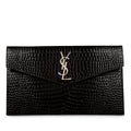 Saint Laurent Croc Embossed Uptown Clutch