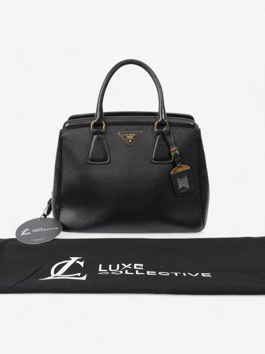 Prada Parabole Shopping Tote Black Saffiano Leather