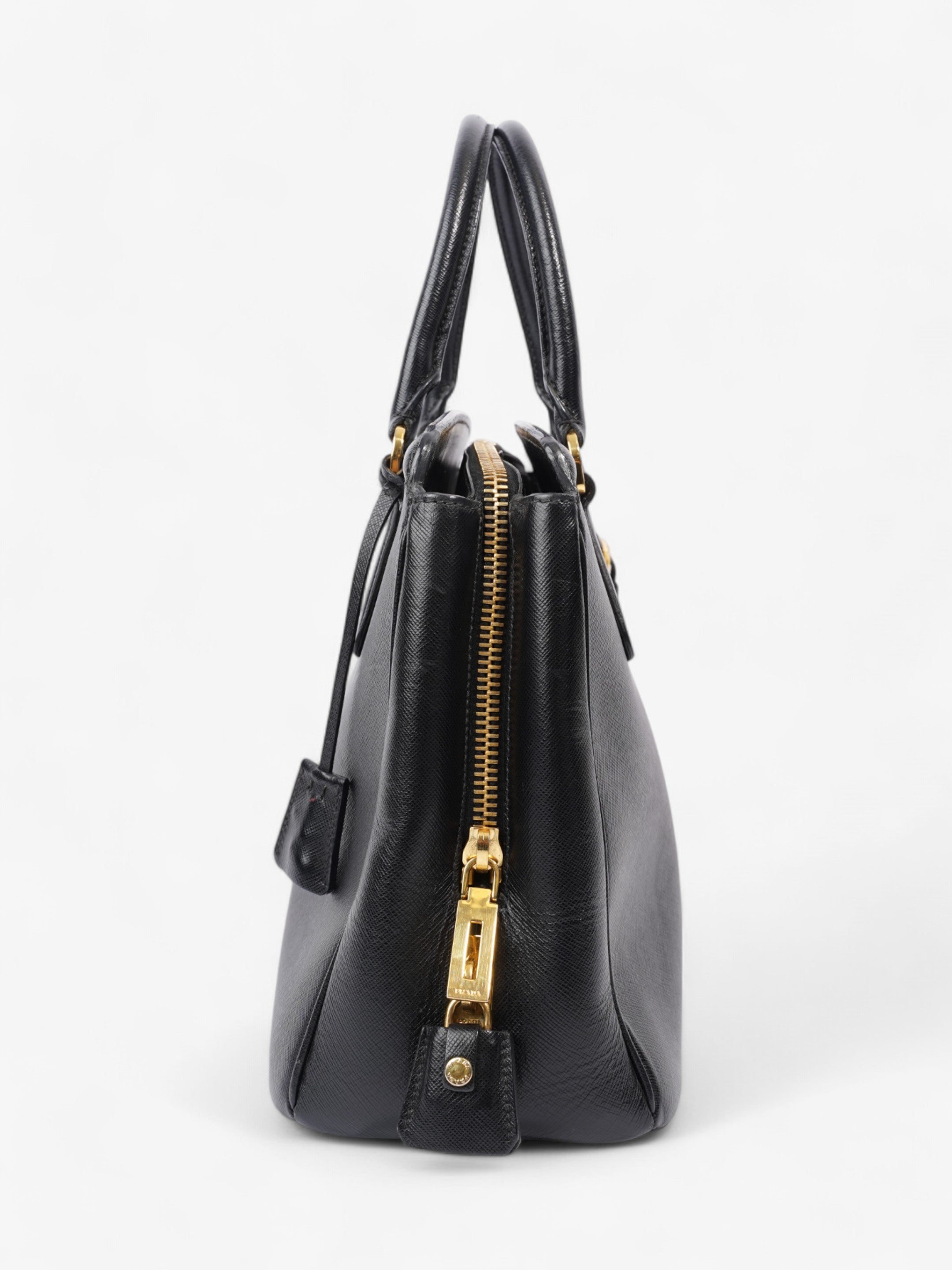 Prada Parabole Shopping Tote Black Saffiano Leather