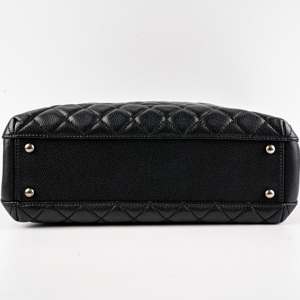 Chanel Caviar Shoulder Tote Bag Black