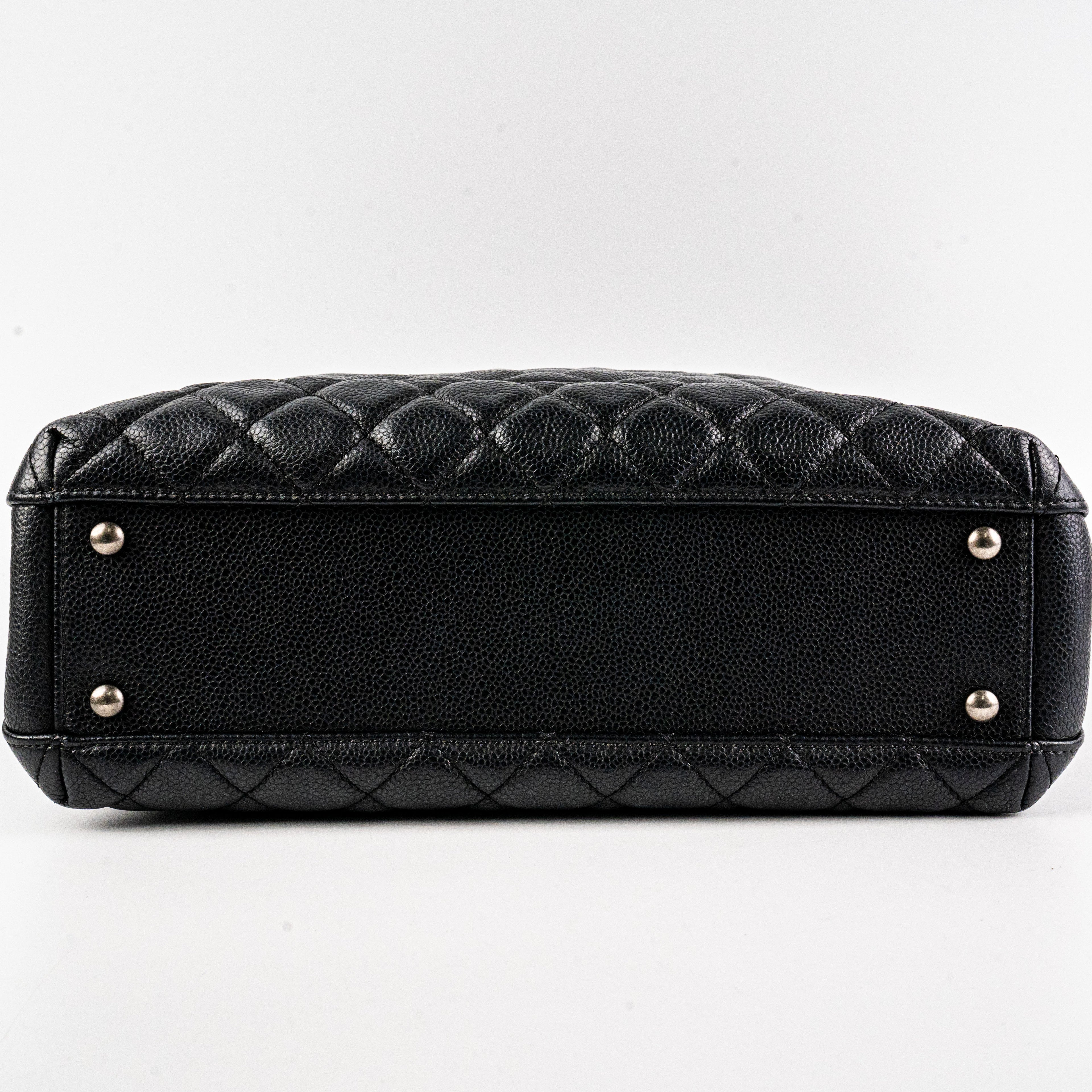 Chanel Caviar Shoulder Tote Bag Black