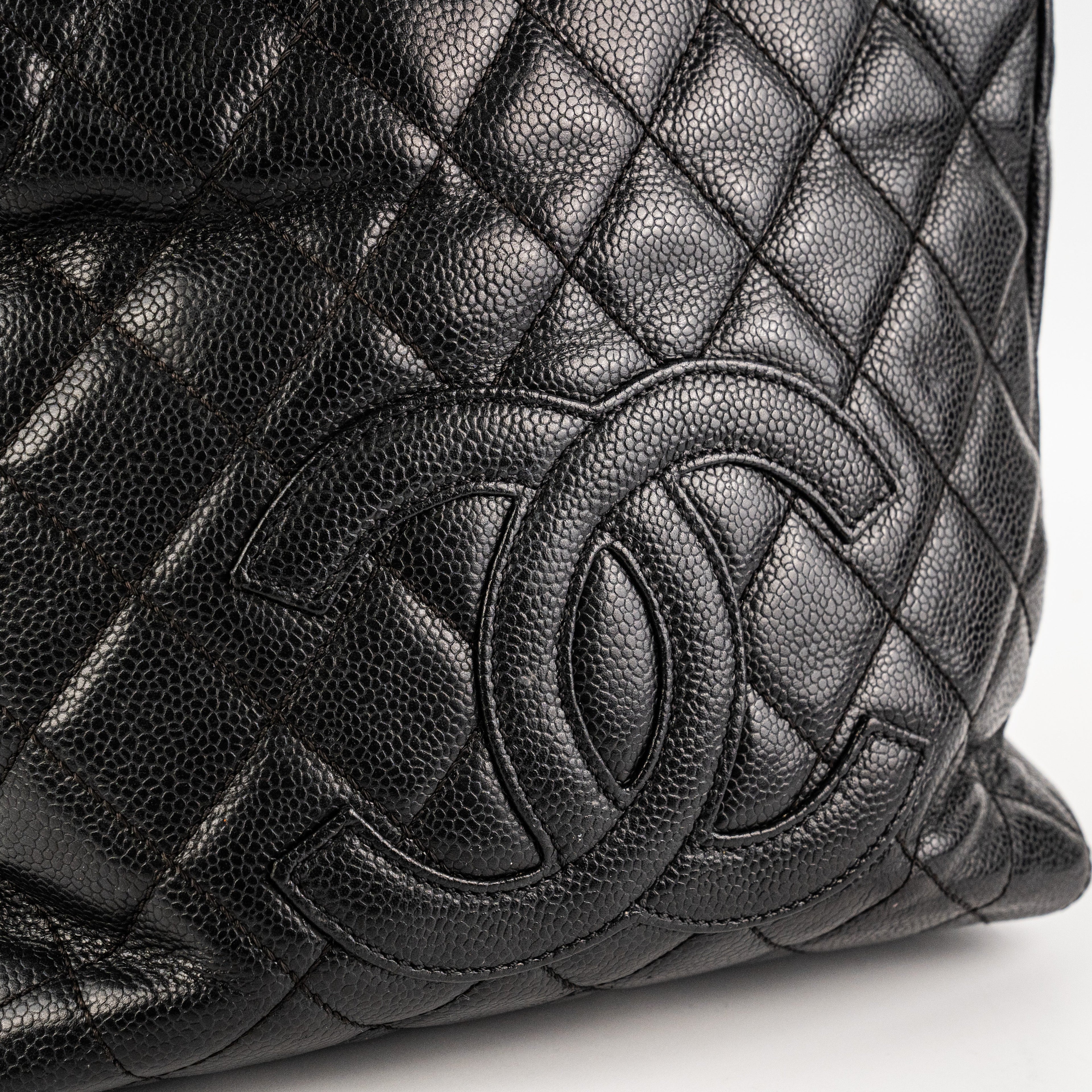 Chanel PST Caviar Black Shoulder Tote Bag